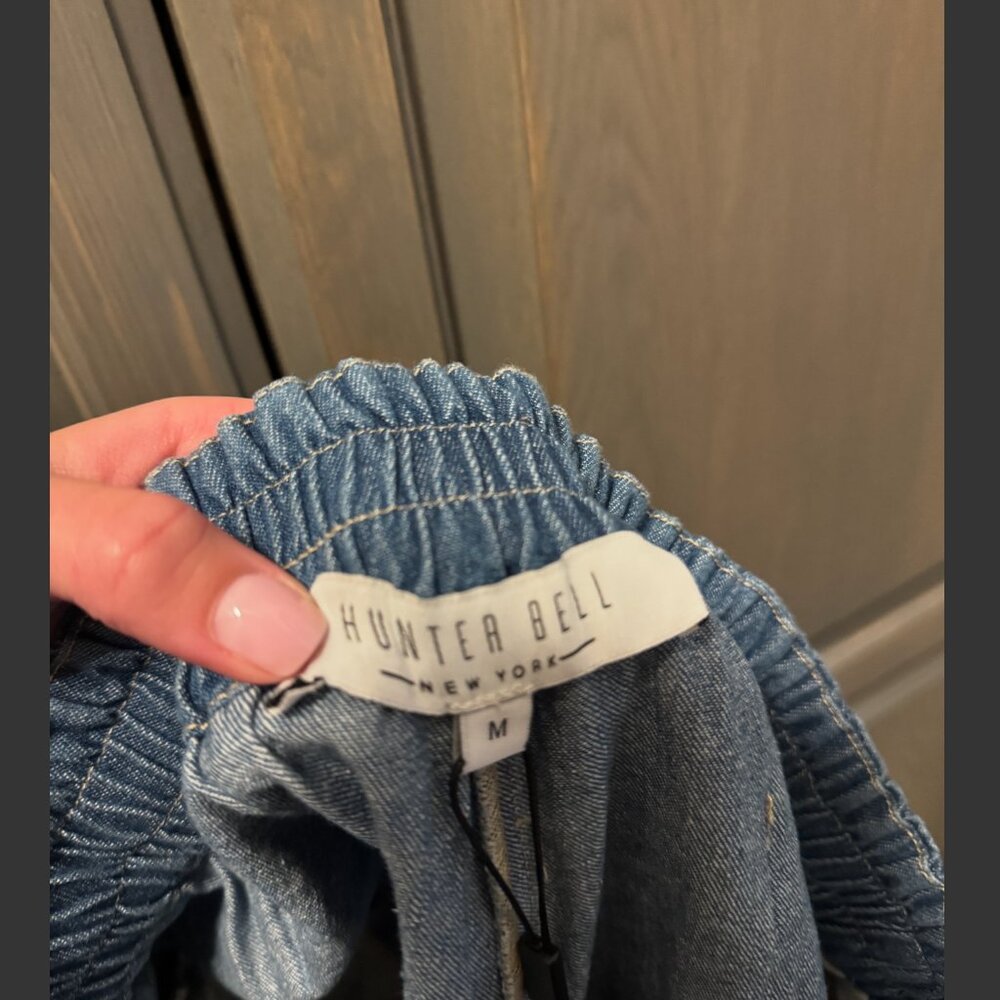 HUNTER BELL High Waist Denim Blue Shorts - Picture 5 of 7